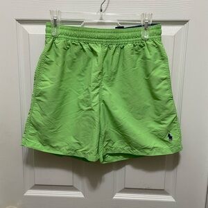 Ralph Lauren Green Swim Trunks Quick-Dry Elastic Waist